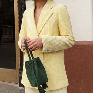 Yellow Corduroy Zara Blazer